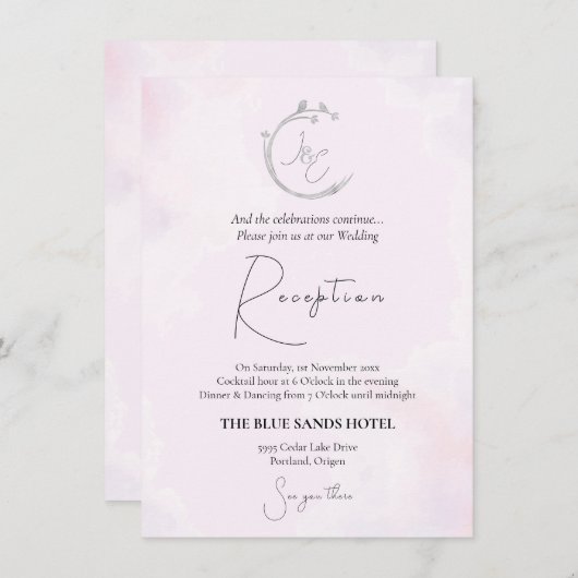 Minimalistischer Graufarbenfroher Vogelbranderreat Begleitkarte (Vorne/Hinten)