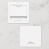 Minimalistischer Grauhandschmuckhalter Quadratische Visitenkarte (Vorne/Hinten)