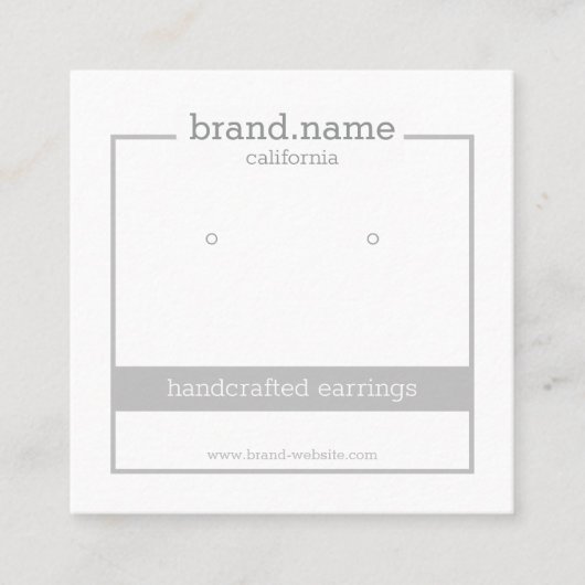 Minimalistischer Grauhandschmuckhalter Quadratische Visitenkarte (Vorderseite)