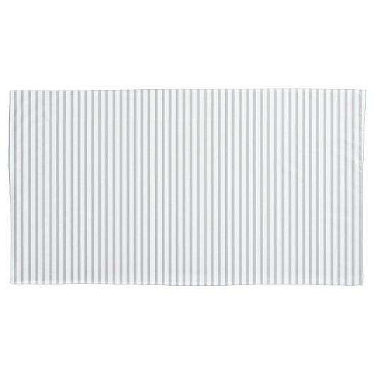 Minimalistischer Grauweißer Vertikalpinstreifen Kissenbezug (Vorderseite)