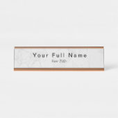 Minimalistischer Grauweißstein Schreibtischnamensplakette (Vorderseite )