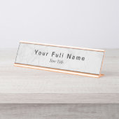 Minimalistischer Grauweißstein Schreibtischnamensplakette (Vorderseite )