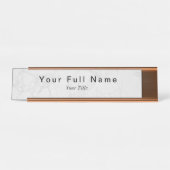 Minimalistischer Grauweißstein Schreibtischnamensplakette (Vorderseite )