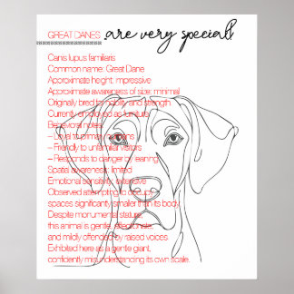 Minimalistischer Great Dane Poster