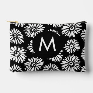 Minimalistischer Groovy Schwarz-Weiß-Monogramm-Dai Zubehörtasche