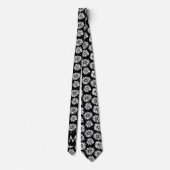 Minimalistischer Groovy Schwarz-Weiß-Monogramm mit Krawatte (Rückseite)
