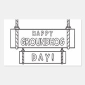 Minimalistischer Groundhog Day Rechteckiger Aufkleber (Vorderseite)