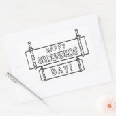 Minimalistischer Groundhog Day Rechteckiger Aufkleber (Umschlag)