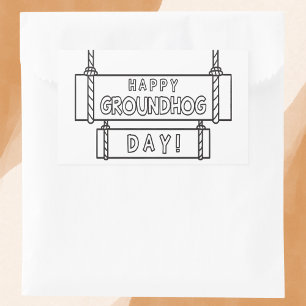 Minimalistischer Groundhog Day Rechteckiger Aufkleber