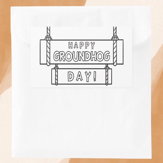 Minimalistischer Groundhog Day Rechteckiger Aufkleber