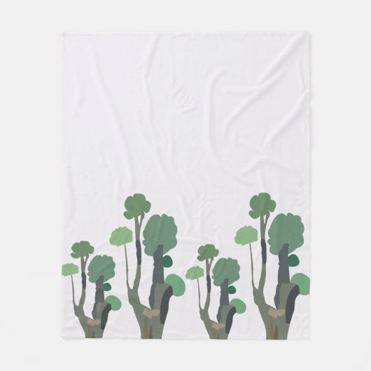 Minimalistischer Grünbaum Fleecedecke (Vorderseite)