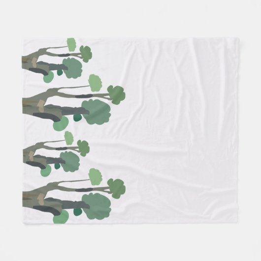 Minimalistischer Grünbaum Fleecedecke (Vorderseite (Horizontal))