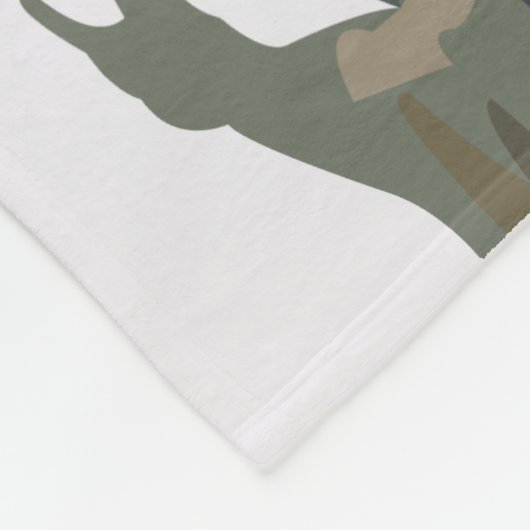 Minimalistischer Grünbaum Fleecedecke (Ecke)