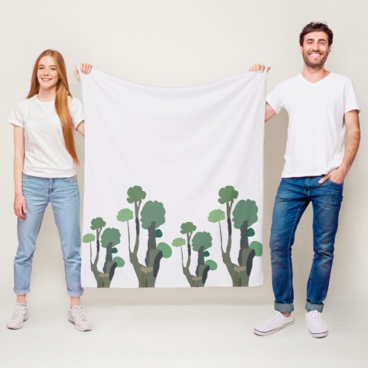 Minimalistischer grüner Baum Fleecedecke (Beispiel)
