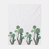 Minimalistischer grüner Baum Fleecedecke (Vorderseite)