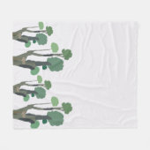 Minimalistischer grüner Baum Fleecedecke (Vorderseite (Horizontal))
