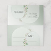 Minimalistischer, grüner Bohmarsch Platzkarte (Außenseite Aufgefaltet)