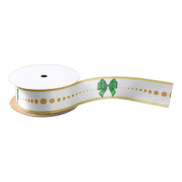 Minimalistischer grüner Bow mit Goldakzenten Weihn Satinband