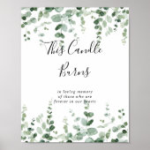 Minimalistischer grüner Eukalyptus - diese Kerze b Poster (Vorne)