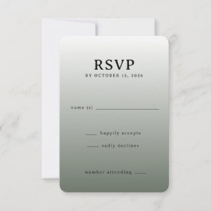 Minimalistischer Grüner Farbverlauf RSVP Karte