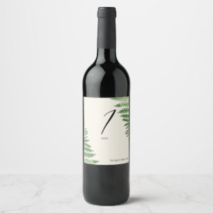 Minimalistischer Grüner Farn Weinetikett