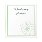 Minimalistischer grüner Gartenplaner Notizblock (Vorderseite)