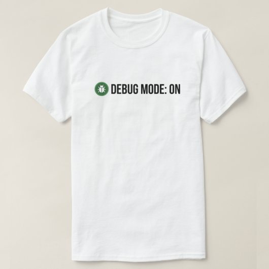 Minimalistischer Grüner Käfer Debug-Modus EIN Codi T-Shirt (Design vorne)