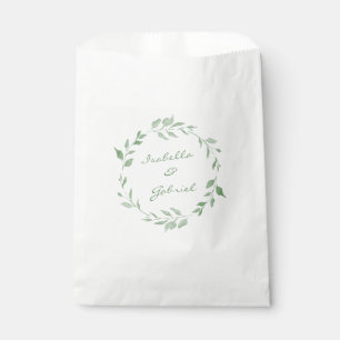 Minimalistischer grüner Kranz Personalisiert Geschenktütchen