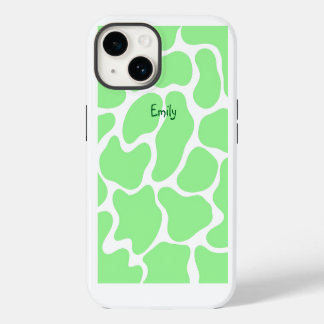Minimalistischer grüner Kuhdruck iPhone 14 Hülle