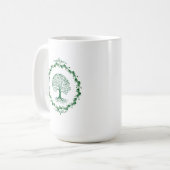 Minimalistischer Grüner Lebensbaum-Becher Kaffeetasse (Vorderseite Links)