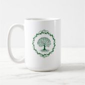 Minimalistischer Grüner Lebensbaum-Becher Kaffeetasse (Links)