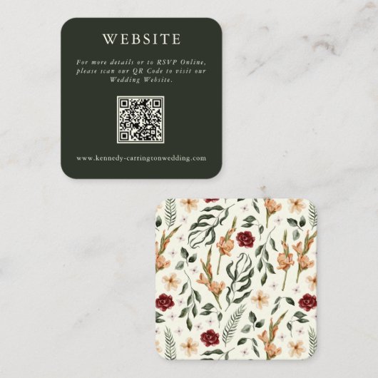 Minimalistischer grüner QR-Code Website-Umschließu Begleitkarte (Vorne/Hinten)