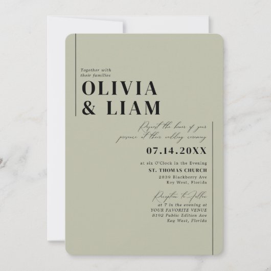 Minimalistischer grüner Sage für alle QR-UAWG Einladung (Vorderseite)