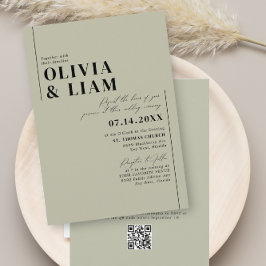 Minimalistischer grüner Sage für alle QR-UAWG Einladung