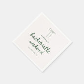 Minimalistischer Grüner Schrift Coquette Junggesel Serviette (Ecke)