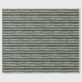 Minimalistischer grüner Stammesstreifen Geschenkpapier (Flach)