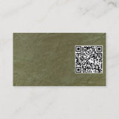 Minimalistischer grüner Stuck Custom Logo QR Code Visitenkarte (Rückseite)