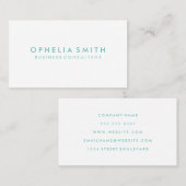 Minimalistischer grüner Text Visitenkarte (Vorne/Hinten)