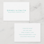 Minimalistischer grüner Text Visitenkarte (Vorne/Hinten)