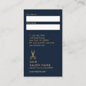 Minimalistischer Haar-Stylist-vertikale Visitenkarte (Rückseite)