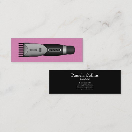 Minimalistischer Haarschneider | Barber | Hair Sty Mini Visitenkarte (Vorne/Hinten)