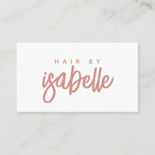 Minimalistischer Haarstylist Dusty Pink Schrift Visitenkarte