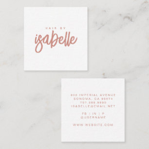 Minimalistischer Haarstylist Dusty Pink Schriftart Quadratische Visitenkarte