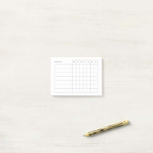Minimalistischer Habitat-Tracker Post-it Klebezettel (Auf Schreibtisch)