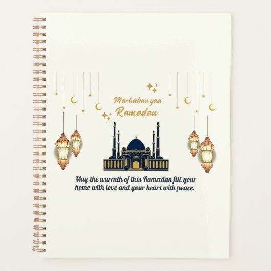 Minimalistischer Halbmond Ramadan-Segen Planer (Vorderseite)