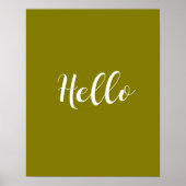 Minimalistischer Hallo-Poster Poster (Vorne)