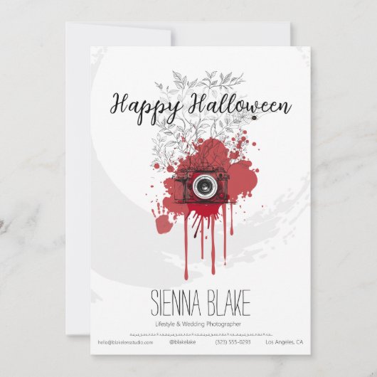 Minimalistischer Halloween Fotograf Gruß Karte (Vorderseite)