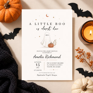 Minimalistischer Halloween-Kürbis, fast süß, Boo k Einladung