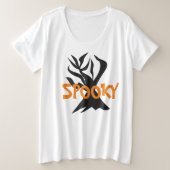 Minimalistischer Halloween Spooky Tree Große Größe T-Shirt (Design vorne)
