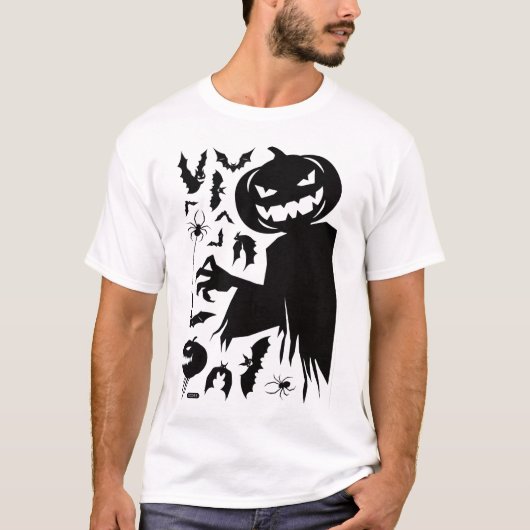 Minimalistischer Halloween-T - Shirt mit einem läc (Vorderseite)